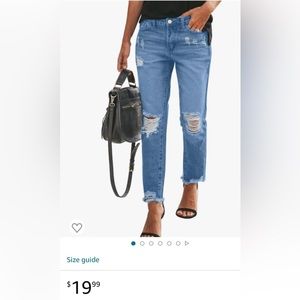 NIP PAITLUC Women’s Stretchy Ripped Boyfriend Jeans, M